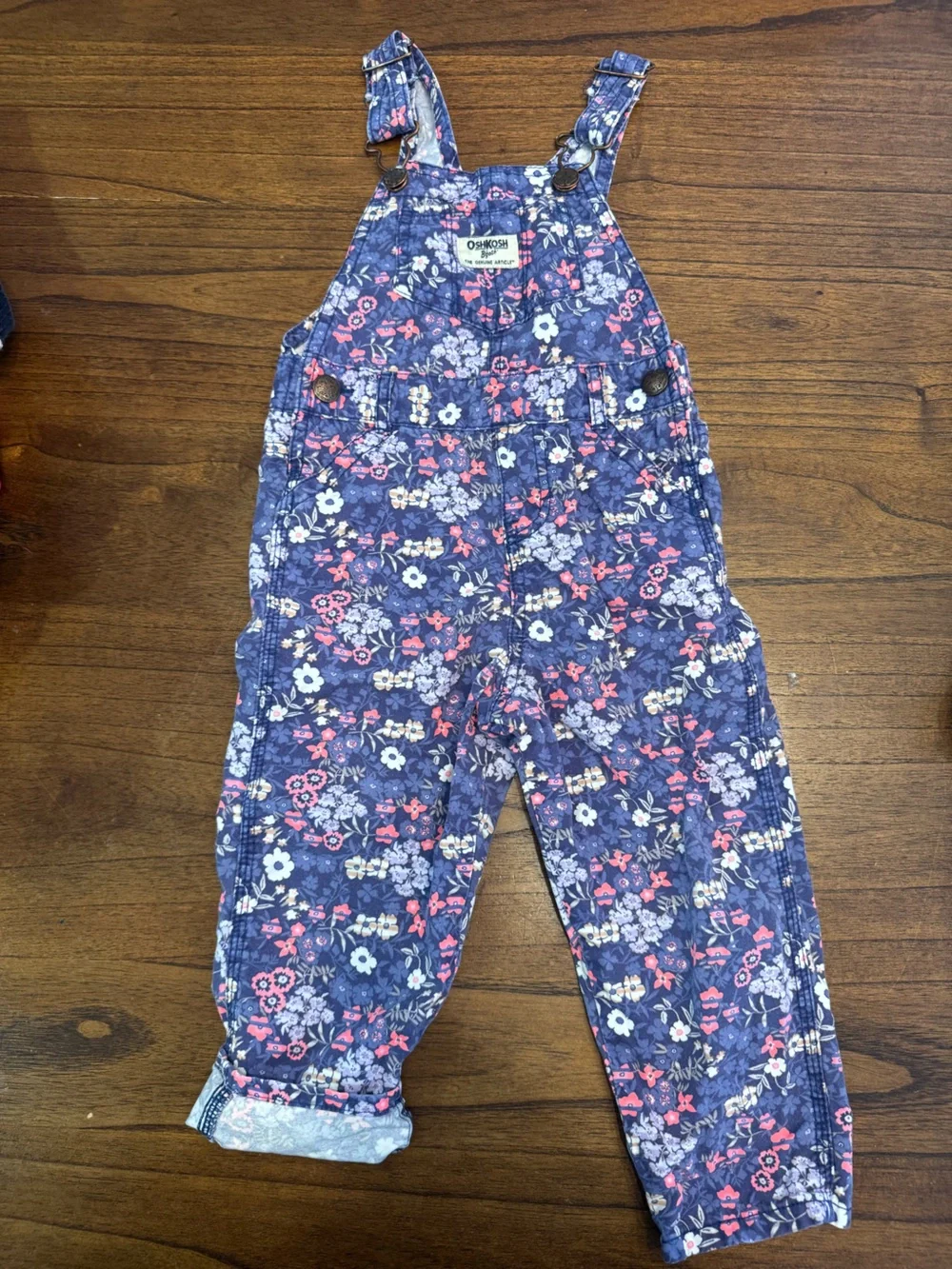 OshKosh B'gosh Floral V Back Overalls